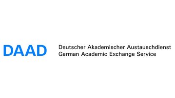 Logo des Deutschen Akademischen Auslandsdienstes, DAAD auf Deutsch und Englisch