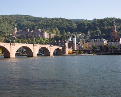 Alte Brücke mit Blick auf das Heidelberger Schloss