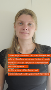 Dr. Marie-Luise Löffler, Frauen- und Gleichstellungsbeauftragte der Stadt Heidelberg, äußert sich zum Orange Day.