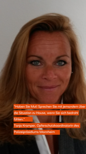 Tanja Kramper, Opferschutzkoordinatorin des Polizeipräsidiums, äußert sich zum Orange Day.