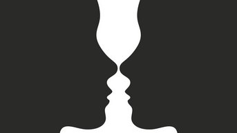 Optische Täuschung Gesichter vs. Vase
